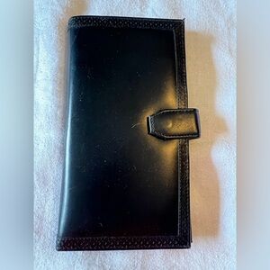 Isaac Mizrahi Black Embossed Leather Wallet